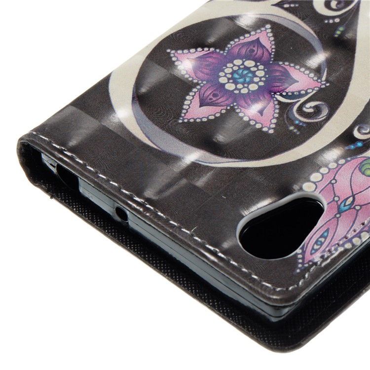 3D Butterfly Series Leather Stand Protective Phone Shell for Sony Xperia XA (2017) / XA1 - Purple Flower-6