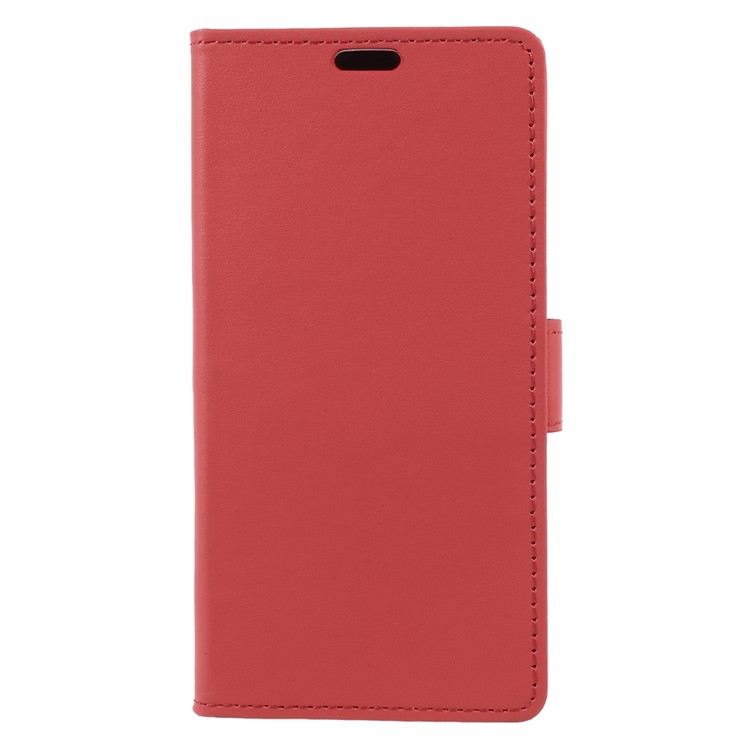 PU Leather Wallet Stand Folio Shell for Sony Xperia XZ1 - Red-3