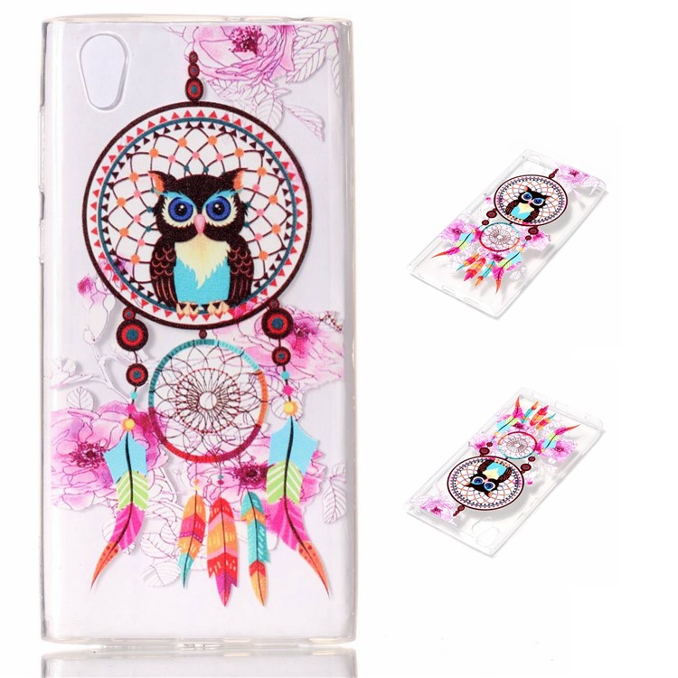 Embossing Pattern Soft TPU Jelly Case for Sony Xperia L1 - Owl Dream Catcher-1