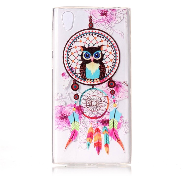 Embossing Pattern Soft TPU Jelly Case for Sony Xperia L1 - Owl Dream Catcher-2