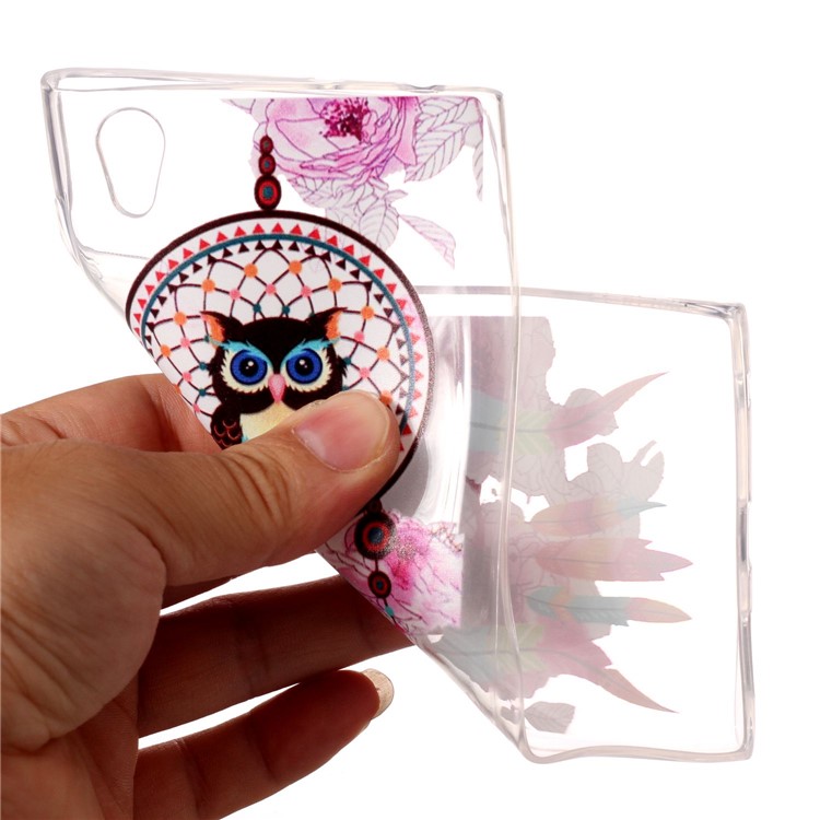 Embossing Pattern Soft TPU Jelly Case for Sony Xperia L1 - Owl Dream Catcher-5