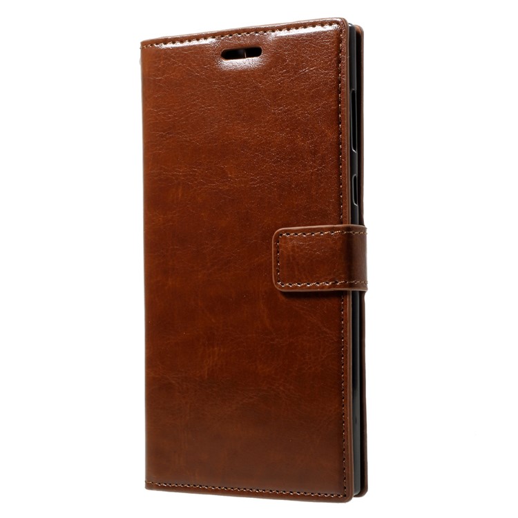 Crazy Horse Wallet Split Leather Case Accessory for Sony Xperia L1 - Brown-3