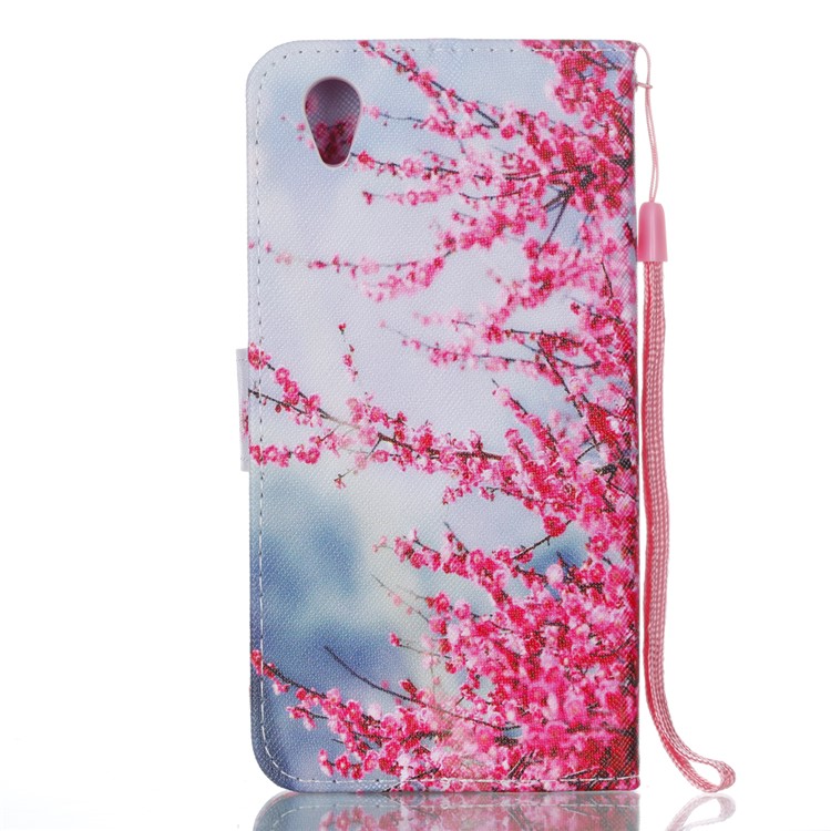 Pattern Printing Wallet Stand Leather Flip Case with Strap for Sony Xperia L1 - Blooming Flowers-2