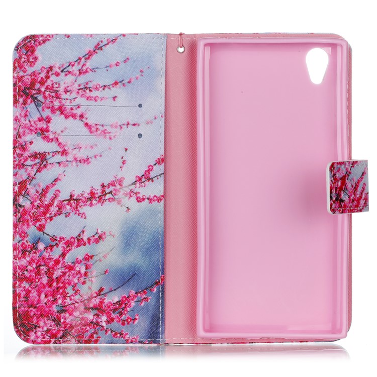 Pattern Printing Wallet Stand Leather Flip Case with Strap for Sony Xperia L1 - Blooming Flowers-3