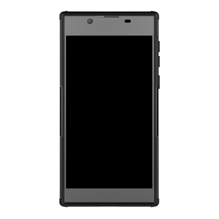 Tyre Pattern Kickstand TPU + PC 2-in-1 Hybrid Shell Cover for Sony Xperia L1 - Black-10