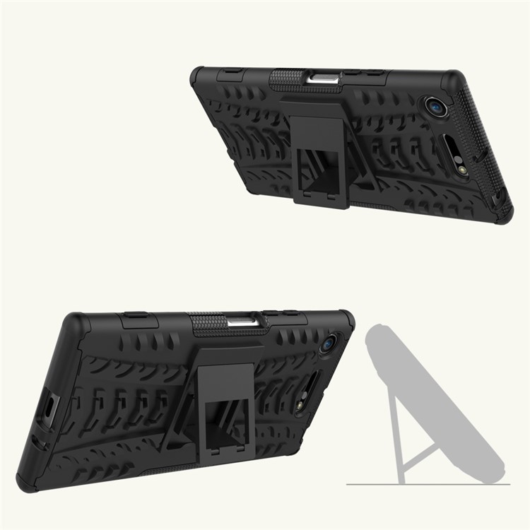 Tyre Pattern 2-in-1 TPU + PC Hybrid Mobile Protective Cover for Sony Xperia XZ1 - Black-12
