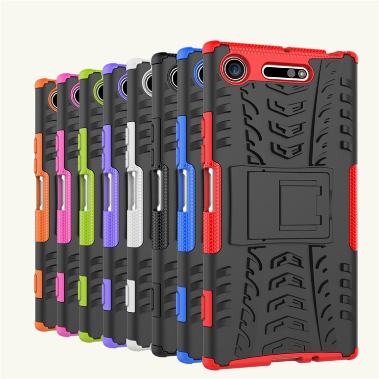 Tyre Pattern 2-in-1 TPU + PC Hybrid Mobile Protective Cover for Sony Xperia XZ1 - Black-13