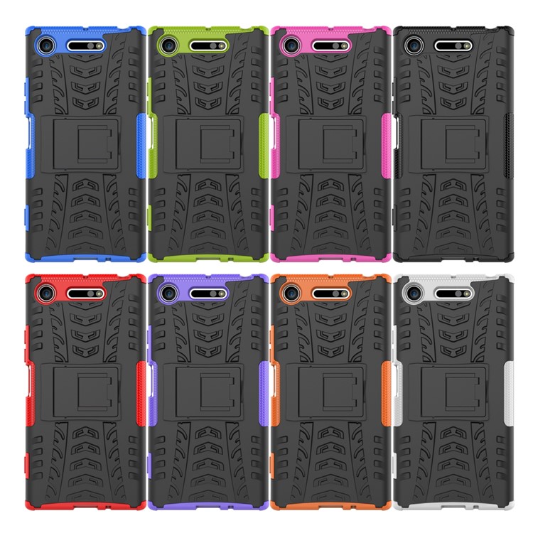 Tyre Pattern 2-in-1 TPU + PC Hybrid Mobile Protective Cover for Sony Xperia XZ1 - Black-14