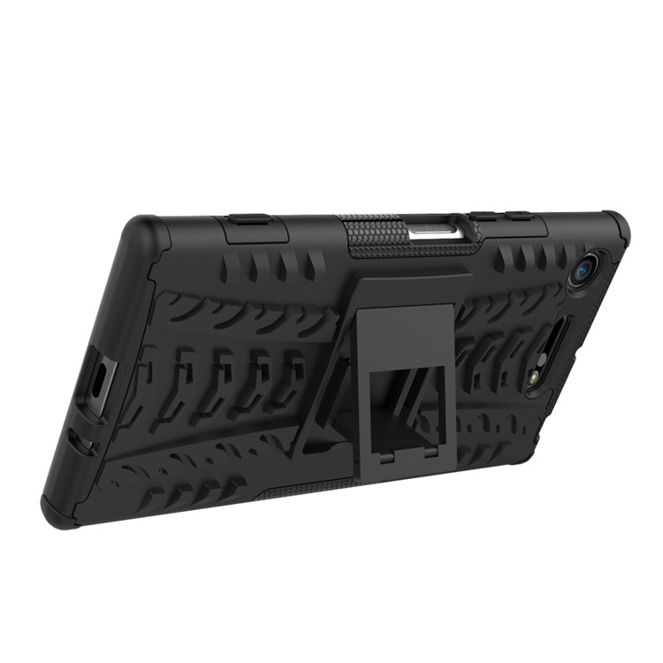 Tyre Pattern 2-in-1 TPU + PC Hybrid Mobile Protective Cover for Sony Xperia XZ1 - Black-5