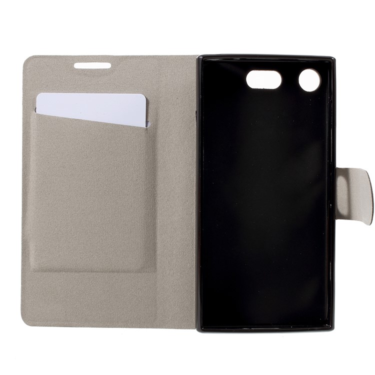 Crazy Horse Stand Card Slot Leather Phone Case for Sony Xperia XZ1 Compact - Black-5