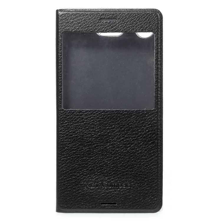 Litchi Textura Ver Caja de cuero de cuero para Sony Xperia XZ1 Compact - Negro-2