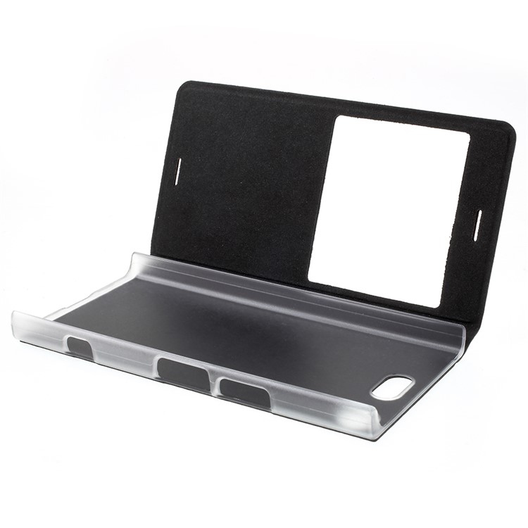 Litchi Textura Ver Caja de cuero de cuero para Sony Xperia XZ1 Compact - Negro-5