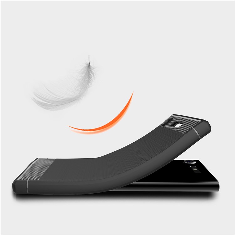 For Sony Xperia XZ1 Carbon Fiber Texture Brushed TPU Accessory Case - Black-7