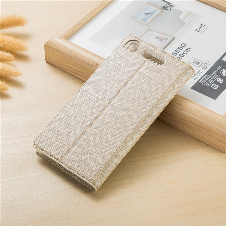 VILI DMX Leather Stand Card Slot Phone Case for Sony Xperia XZ1 - Gold-2