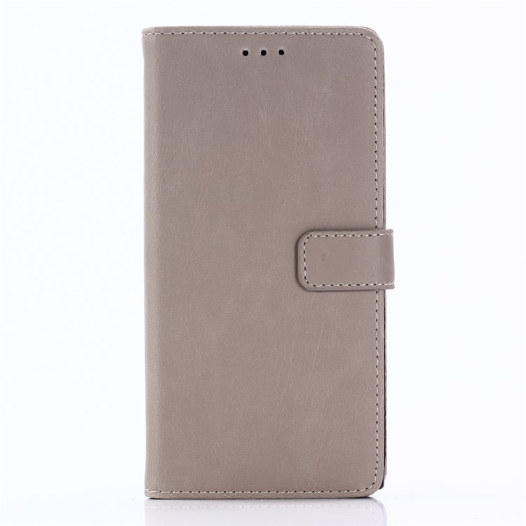Retro Style Crazy Horse PU Leather Wallet Mobile Cover for Sony Xperia XZ1 - Grey-1