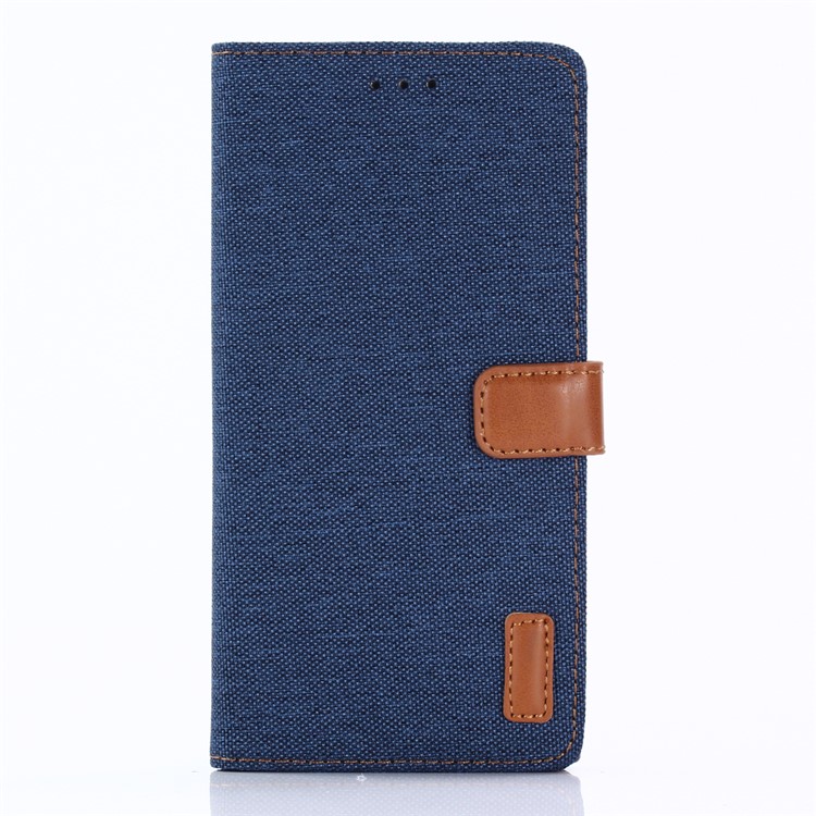 Oxford Cloth Leather Card Slots Phone Shell with Stand for Sony Xperia XZ1 - Dark Blue-2