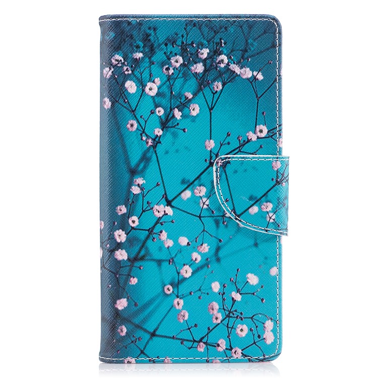 Patterned PU Leather Wallet Stand Protective Phone Cover for Sony Xperia XZ1 - Wintersweet-2