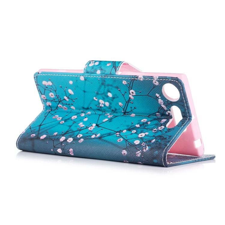 Patterned PU Leather Wallet Stand Protective Phone Cover for Sony Xperia XZ1 - Wintersweet-4