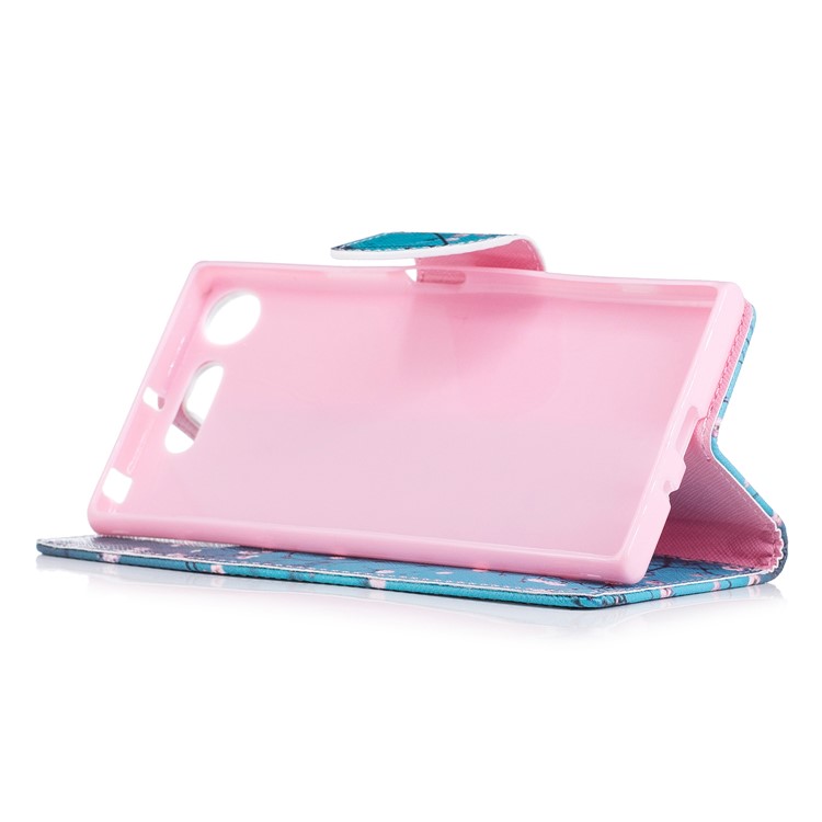 Patterned PU Leather Wallet Stand Protective Phone Cover for Sony Xperia XZ1 - Wintersweet-5