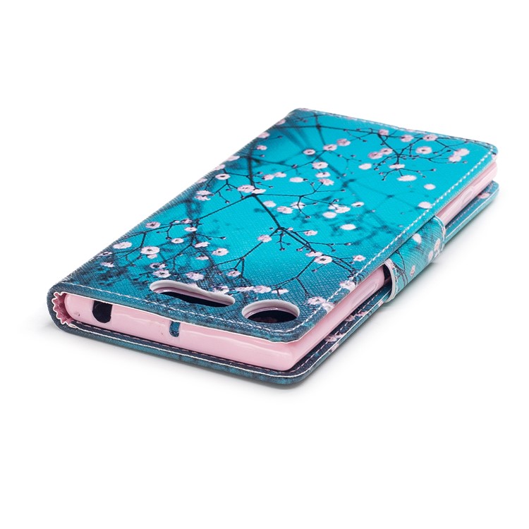 Patterned PU Leather Wallet Stand Protective Phone Cover for Sony Xperia XZ1 - Wintersweet-7