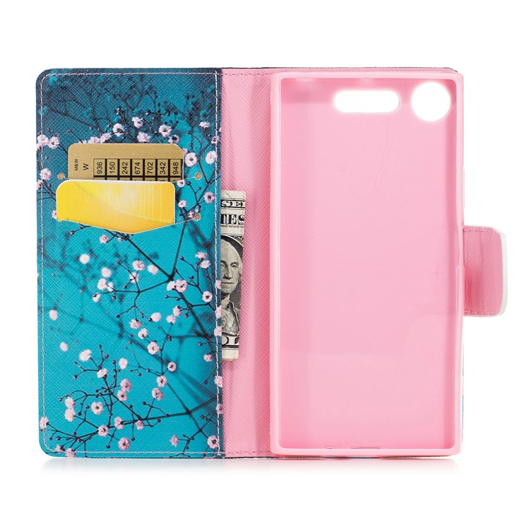Patterned PU Leather Wallet Stand Protective Phone Cover for Sony Xperia XZ1 - Wintersweet-8