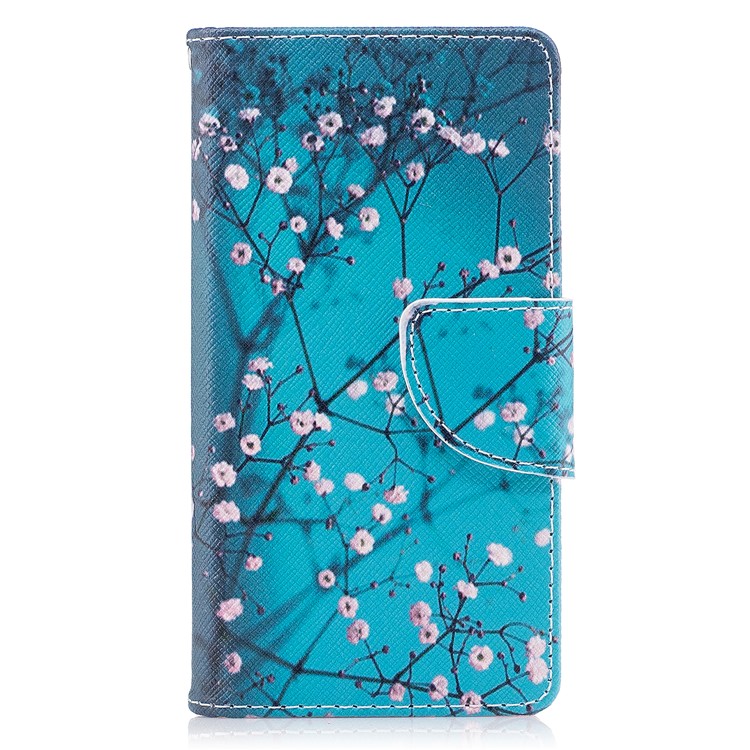 Patterned PU Leather Wallet Stand Protective Phone Shell for Sony Xperia XZ1 Compact - Wintersweet-2