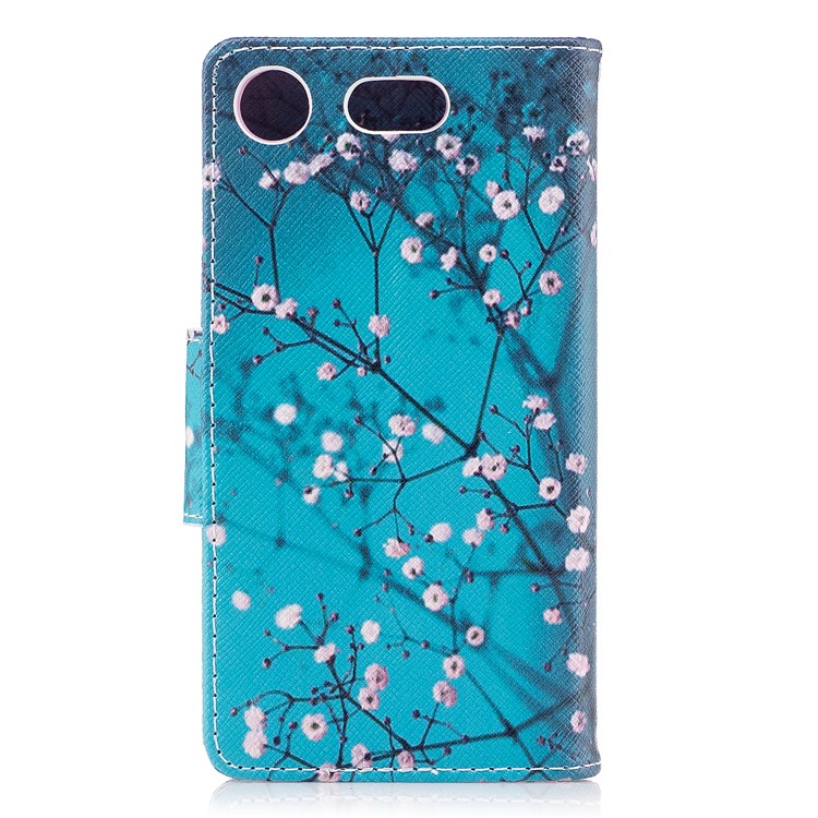 Patterned PU Leather Wallet Stand Protective Phone Shell for Sony Xperia XZ1 Compact - Wintersweet-3