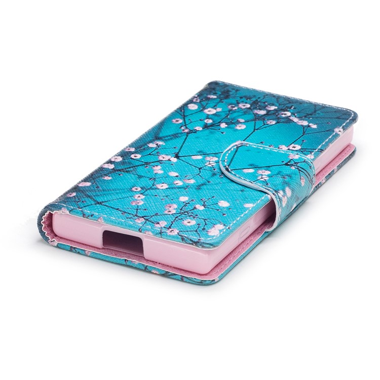 Patterned PU Leather Wallet Stand Protective Phone Shell for Sony Xperia XZ1 Compact - Wintersweet-6