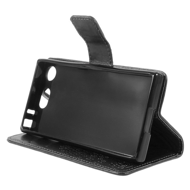 Imprint Tree Búho Cartera de cuero para Sony Xperia XZ1 Compact - Negro-4