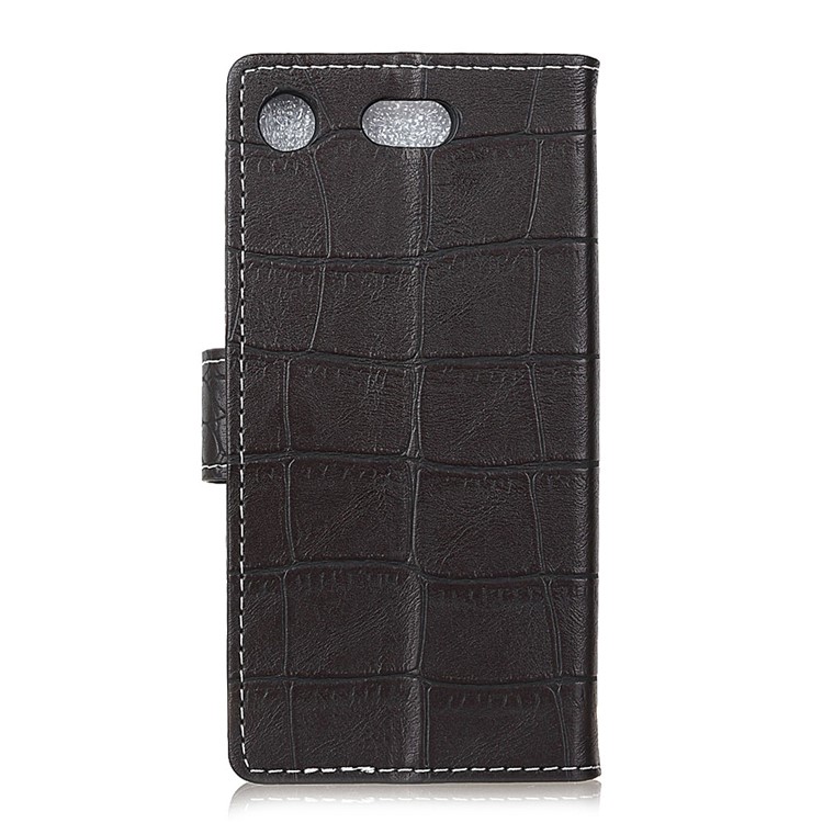 Crocodile Texture PU Leather Wallet Stand Phone Case for Sony Xperia XZ1 - Black-2