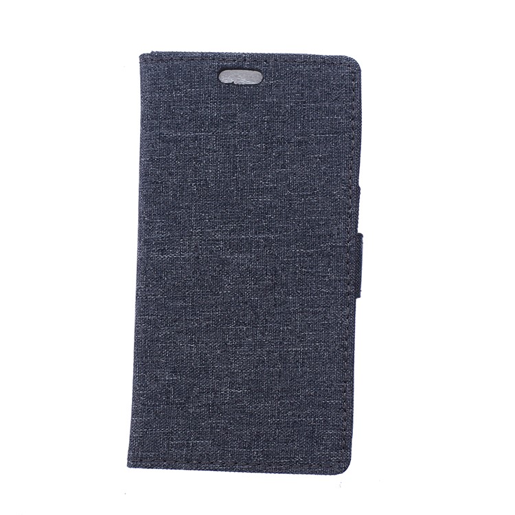 Linen Texture Wallet Leather Stand Cover for Sony Xperia XZ1 Compact - Black-1