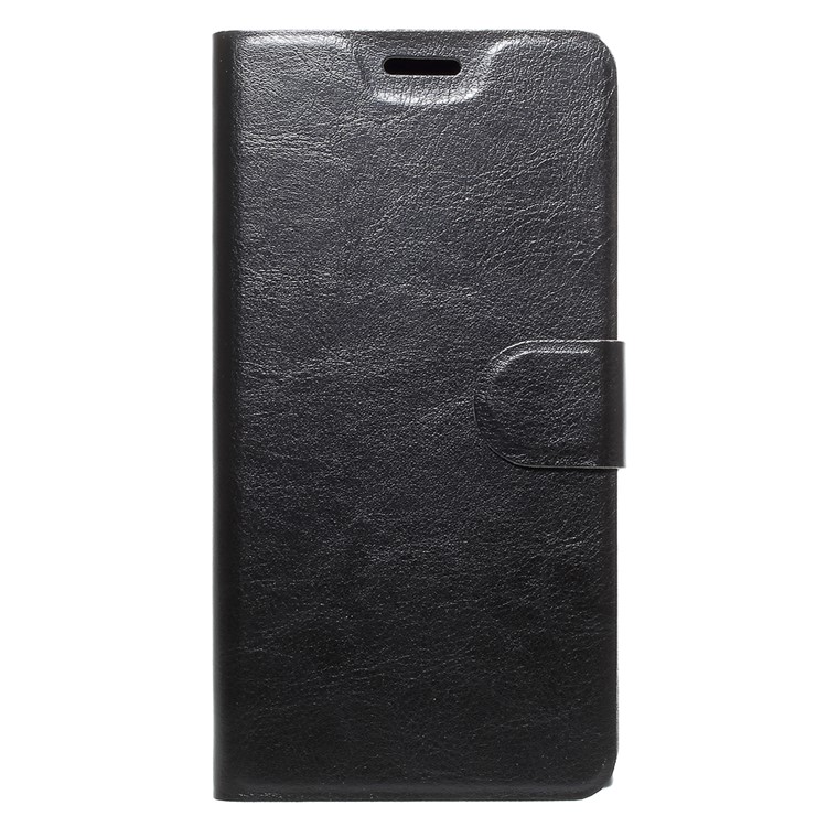 Crazy Horse Wallet Magnetic Stand Leather Case (Built-in Steel Sheet) for Sony Xperia XA1 Plus - Black-1