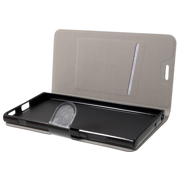 Crazy Horse Wallet Magnetic Stand Leather Case (Built-in Steel Sheet) for Sony Xperia XA1 Plus - Black-5
