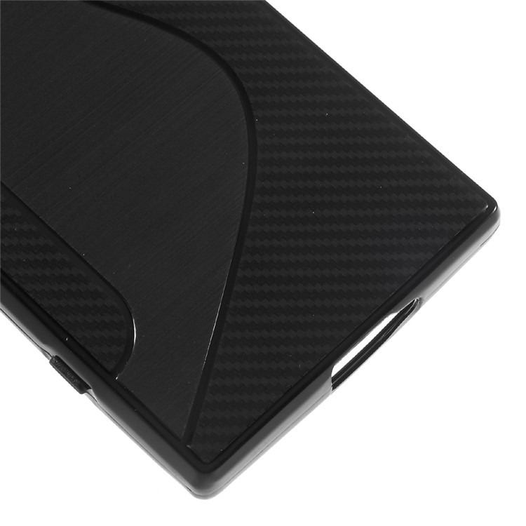 S forma cepillado TPU teléfono caso para Sony Xperia XZ1 Compact - Negro-5
