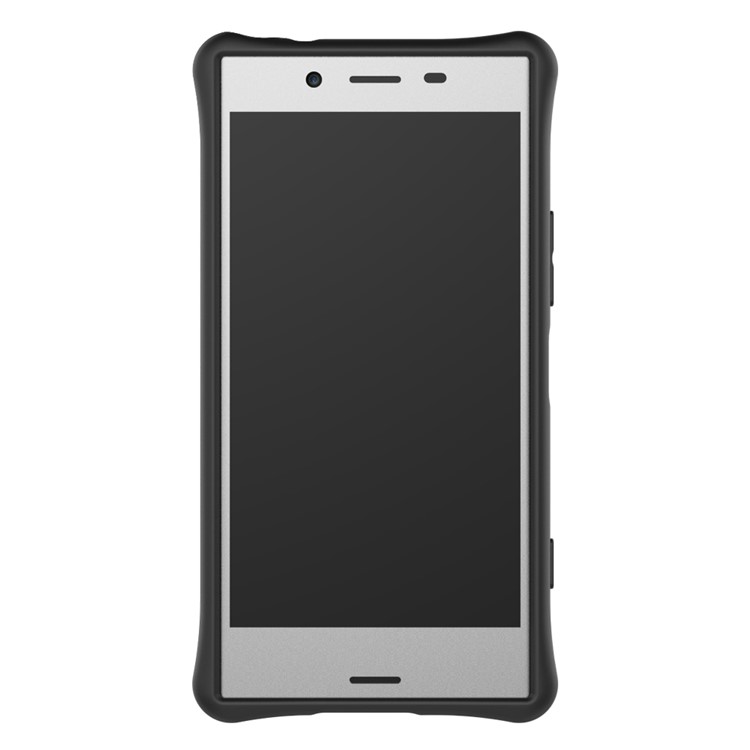 Carcasa Desmontable Combinada Suave Del Plástico TPU + Del Plástico Con El Kickstand Rotatorio De 360 ??grados Para El Compacto De Sony Xperia XZ1 - Gris-5