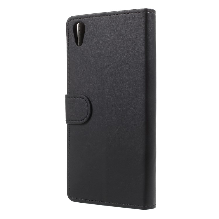 Flip PU Leather Wallet Stand Case for Sony Xperia XA1 Plus - Black-3
