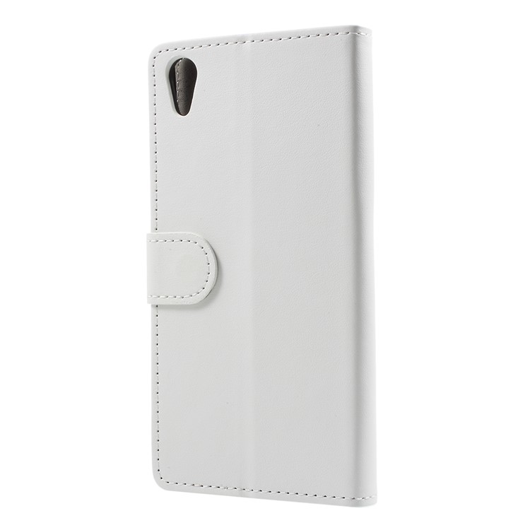 Flip PU Leather Wallet Stand Cover for Sony Xperia XA1 Plus - White-3