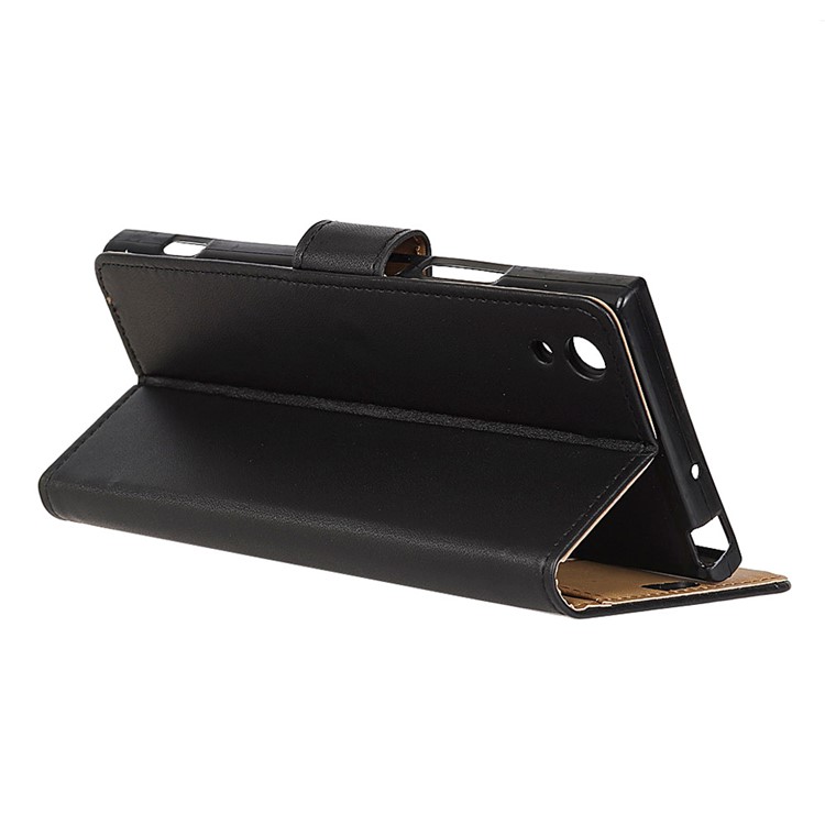 PU Leather Wallet Magnetic Stand Mobile Case for Sony Xperia XA1 - Black-4