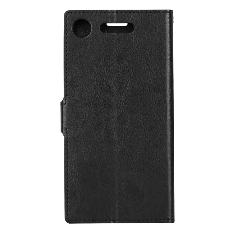 Crazy Horse Wallet Stand Leather Case for Sony Xperia XZ1 - Black-3