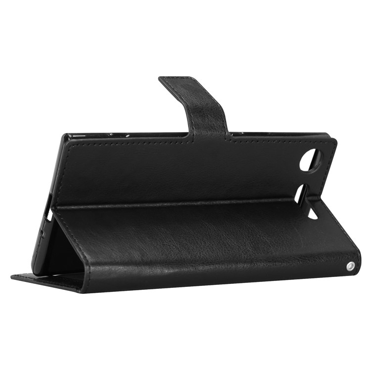 Crazy Horse Wallet Stand Leather Case for Sony Xperia XZ1 - Black-5
