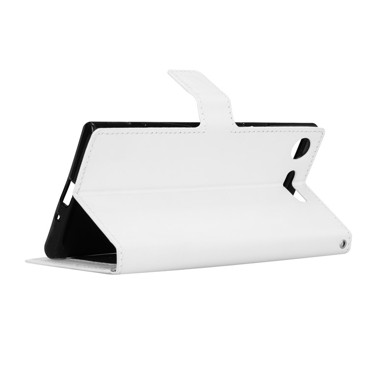 Crazy Horse Wallet Stand Leather Cover for Sony Xperia XZ1 - White-2