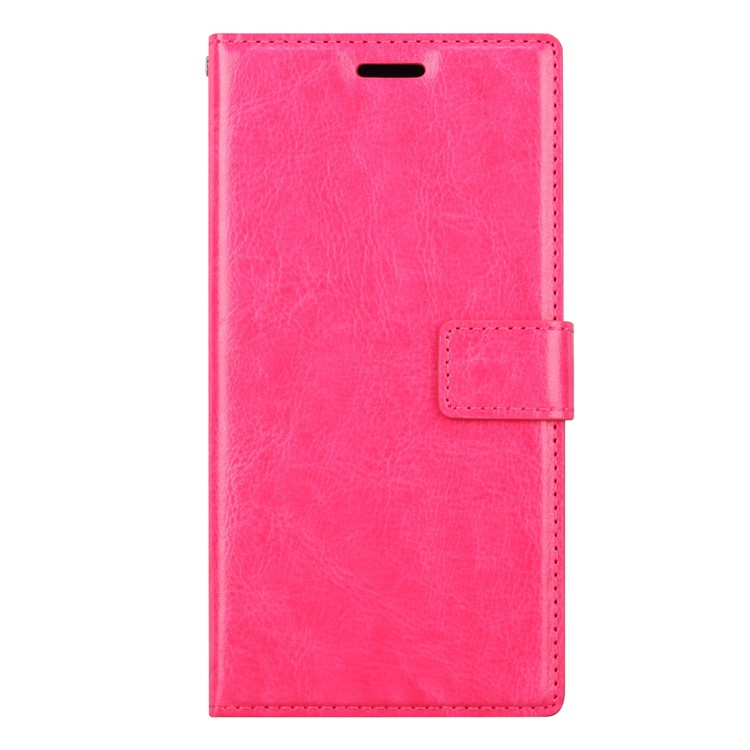 Crazy Horse Wallet Stand Leather Phone Case for Sony Xperia XZ1 - Rose-2