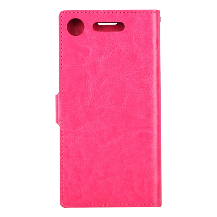 Crazy Horse Wallet Stand Leather Phone Case for Sony Xperia XZ1 - Rose-3