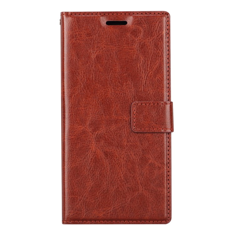 Crazy Horse Wallet Stand PU Leather Mobile Case for Sony Xperia XZ1 - Brown-2