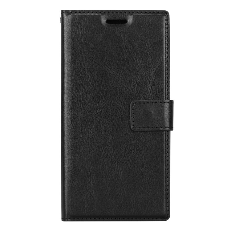 For Sony Xperia XZ1 Compact Crazy Horse Leather Wallet Case with Stand - Black-2