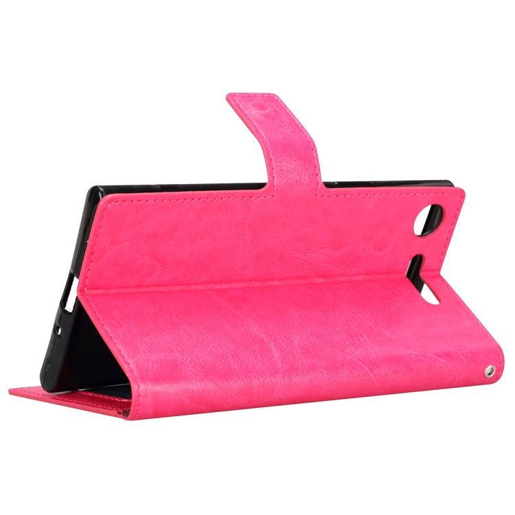 For Sony Xperia XZ1 Compact Crazy Horse Leather Wallet Stand Mobile Case - Rose-5