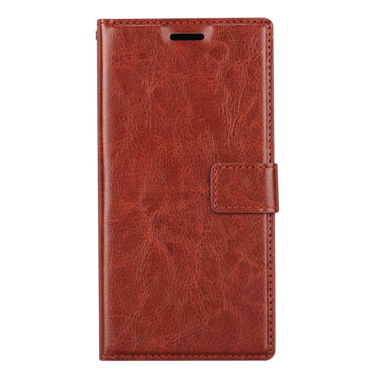For Sony Xperia XZ1 Compact Crazy Horse Leather Wallet Magnetic Flap Case with Stand - Brown-2