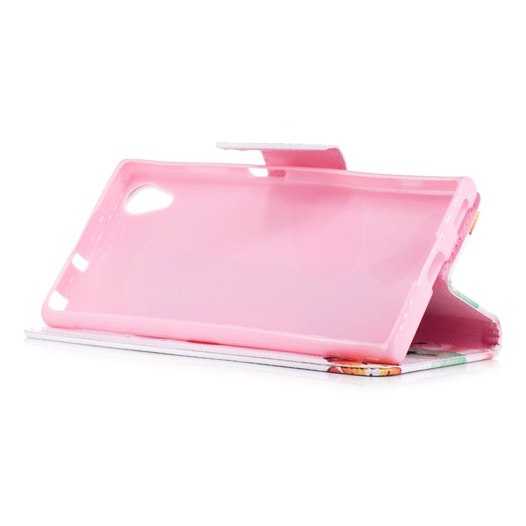 Pattern Printing PU Leather Wallet Stand Phone Case for Sony Xperia XA1 Plus - Butterfly and Flowers-5