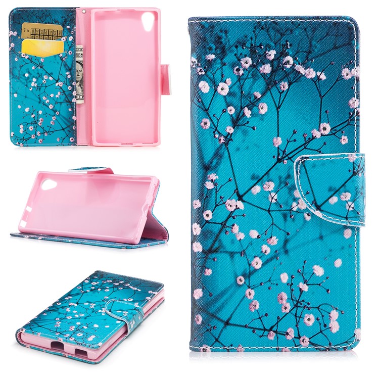 Pattern Printing PU Leather Wallet Stand Cell Phone Shell for Sony Xperia XA1 Plus - Wintersweet-1