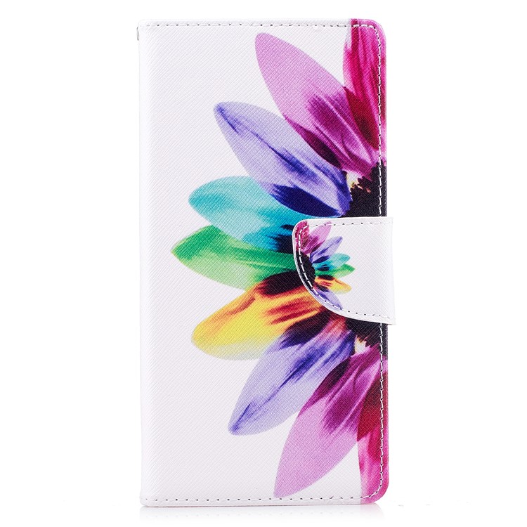 Pattern Printing PU Leather Wallet Stand Phone Case with Magnet for Sony Xperia XA1 Plus - Half Sunflower-2